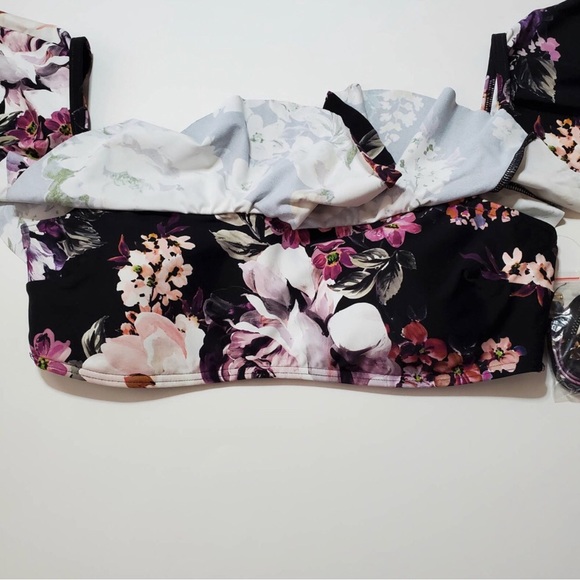 NEW Azura Australia DIVINITY Floral Ruffle Bandeau Bikini Top 10 US/ 14 UK - Picture 2 of 10